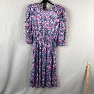 Vintage Tabby of California Dress Womens 10 Floral Cottage Core Feminine 80s